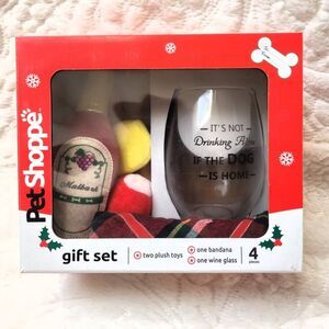 Pet Shoppe Dog and Owner Whine Wine and Cheese 4 Piece Gift Set Toy New